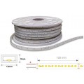 Tira LED 230V monocolor 12W/mt 120L/mt. SMD 2835 IP67 12x5mm corte cada 100mm, rollo 20mts x 7,20€/m